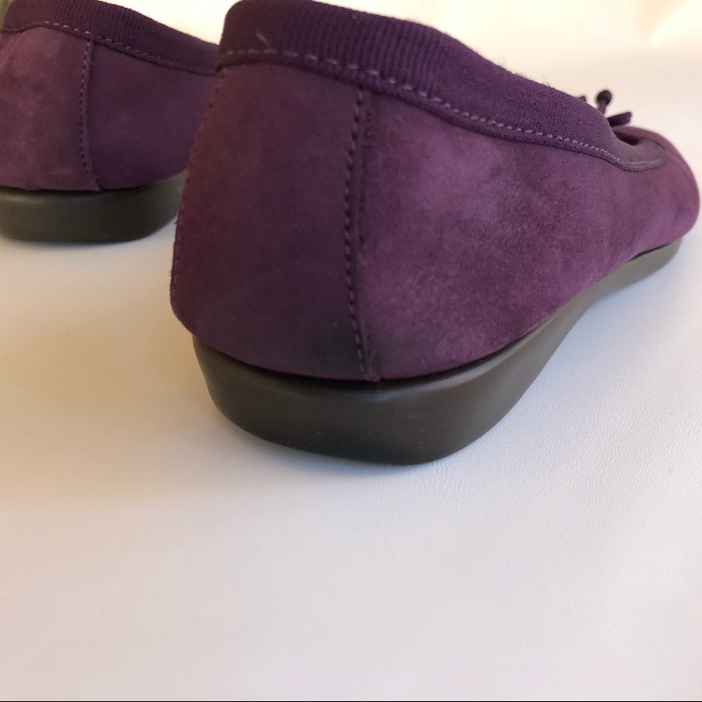 Aerosoles Suede Ballet Flat Purple with Bows - Picture 8 of 8